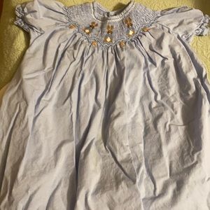 smocked Easter dress and matching sweater